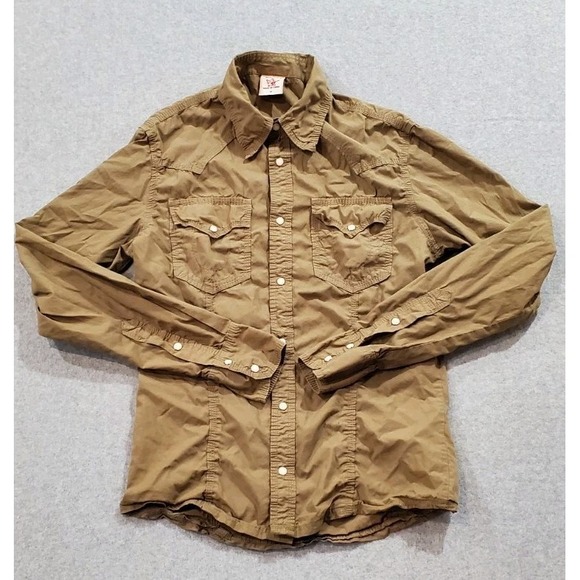 True Religion Men's‎ Pearl Snap Shirt, Green, Long Sleeve,  Size Medium - Picture 1 of 7